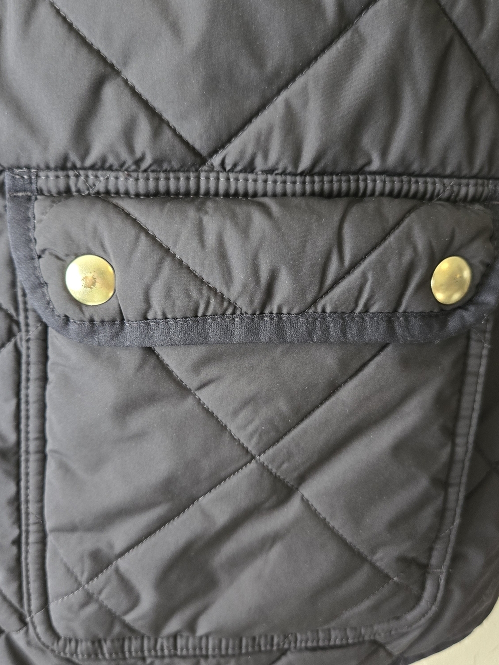 J.Crew Factory Womens Black Quilted Vest Gingham Lined Gold Hardware XL - Picture 4 of 15